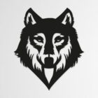 Line art - Wanddecoratie Wolf