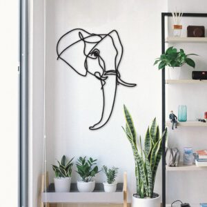 Line art - Wanddecoratie Olifant