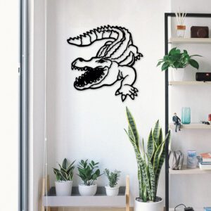 Line art - Wanddecoratie Krokodil