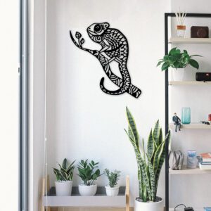 Line art - Wanddecoratie Kameleon