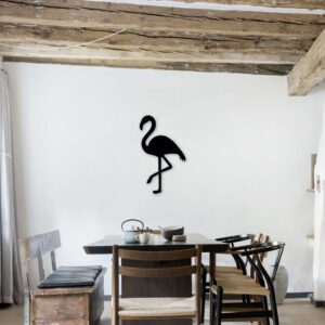 Line art - Wanddecoratie Flamingo